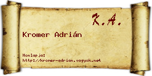 Kromer Adrián névjegykártya